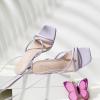 imageMostrin Womens Sandals Strappy Heels for Women Lace Up Square Open Toe Heels Tie Up High Heeled Sandals for Prom Party Daily WearLight Purple