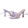 imageMostrin Womens Sandals Strappy Heels for Women Lace Up Square Open Toe Heels Tie Up High Heeled Sandals for Prom Party Daily WearLight Purple