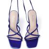 imageMostrin Womens Sandals Strappy Heels for Women Lace Up Square Open Toe Heels Tie Up High Heeled Sandals for Prom Party Daily WearRoyal Blue