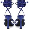 imageMostrin Womens Sandals Strappy Heels for Women Lace Up Square Open Toe Heels Tie Up High Heeled Sandals for Prom Party Daily WearRoyal Blue