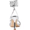 imageMostrin Womens Sandals Strappy Heels for Women Lace Up Square Open Toe Heels Tie Up High Heeled Sandals for Prom Party Daily WearSilver