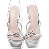 imageMostrin Womens Sandals Strappy Heels for Women Lace Up Square Open Toe Heels Tie Up High Heeled Sandals for Prom Party Daily WearSilver