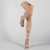 imageMostrin Womens Sandals Strappy Heels for Women Lace Up Square Open Toe Heels Tie Up High Heeled Sandals for Prom Party Daily WearWhite