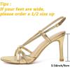imageMostrin Heels For Women Sexy Strappy Heels Comfortable Ankle Strap Heel Open Toe Stiletto High Heeled Sandals For PartyNight OutDailyGoldpu