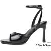 imageMostrin Heels for Women Square Open Toe Heeled Sandals Ankle Strap Sexy Peep Toe High Heels for Party Prom Wedding Dressy Pumps ShoesBlack