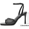 imageMostrin Heels for Women Square Open Toe Heeled Sandals Ankle Strap Sexy Peep Toe High Heels for Party Prom Wedding Dressy Pumps ShoesBlackmesh