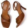 imageMostrin Heels for Women Square Open Toe Heeled Sandals Ankle Strap Sexy Peep Toe High Heels for Party Prom Wedding Dressy Pumps ShoesBrown