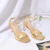 imageMostrin Heels for Women Square Open Toe Heeled Sandals Ankle Strap Sexy Peep Toe High Heels for Party Prom Wedding Dressy Pumps ShoesGold
