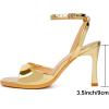 imageMostrin Heels for Women Square Open Toe Heeled Sandals Ankle Strap Sexy Peep Toe High Heels for Party Prom Wedding Dressy Pumps ShoesGold