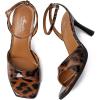 imageMostrin Heels for Women Square Open Toe Heeled Sandals Ankle Strap Sexy Peep Toe High Heels for Party Prom Wedding Dressy Pumps ShoesLeopard