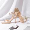 imageMostrin Heels for Women Square Open Toe Heeled Sandals Ankle Strap Sexy Peep Toe High Heels for Party Prom Wedding Dressy Pumps ShoesNude