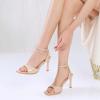 imageMostrin Heels for Women Square Open Toe Heeled Sandals Ankle Strap Sexy Peep Toe High Heels for Party Prom Wedding Dressy Pumps ShoesNude