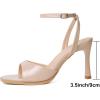 imageMostrin Heels for Women Square Open Toe Heeled Sandals Ankle Strap Sexy Peep Toe High Heels for Party Prom Wedding Dressy Pumps ShoesNude