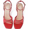 imageMostrin Heels for Women Square Open Toe Heeled Sandals Ankle Strap Sexy Peep Toe High Heels for Party Prom Wedding Dressy Pumps ShoesRedmesh