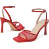 imageMostrin Heels for Women Square Open Toe Heeled Sandals Ankle Strap Sexy Peep Toe High Heels for Party Prom Wedding Dressy Pumps ShoesRedmesh