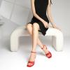 imageMostrin Heels for Women Square Open Toe Heeled Sandals Ankle Strap Sexy Peep Toe High Heels for Party Prom Wedding Dressy Pumps ShoesRedmesh