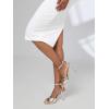 imageMostrin Heels for Women Square Open Toe Heeled Sandals Ankle Strap Sexy Peep Toe High Heels for Party Prom Wedding Dressy Pumps ShoesSilver