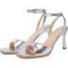 imageMostrin Heels for Women Square Open Toe Heeled Sandals Ankle Strap Sexy Peep Toe High Heels for Party Prom Wedding Dressy Pumps ShoesSilver