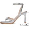 imageMostrin Heels for Women Square Open Toe Heeled Sandals Ankle Strap Sexy Peep Toe High Heels for Party Prom Wedding Dressy Pumps ShoesSilver