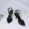 imageMostrin Heels for Women Strappy Lace Up Ankle Strap Heels Pointed Open Toe Stiletto High Heeled Sandals for Prom Party DailyBlack