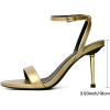 imageMostrin Heels for Women Strappy Lace Up Ankle Strap Heels Pointed Open Toe Stiletto High Heeled Sandals for Prom Party DailyLh08gold