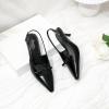 imageMostrin Kitten Heels for Women Pointed Closed Toe Stilettos Slingback Low Heel Bow Pumps Dress Shoes for Daily Party WeddingBlack