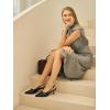 imageMostrin Kitten Heels for Women Pointed Closed Toe Stilettos Slingback Low Heel Bow Pumps Dress Shoes for Daily Party WeddingBlack