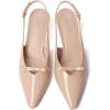 imageMostrin Kitten Heels for Women Pointed Closed Toe Stilettos Slingback Low Heel Bow Pumps Dress Shoes for Daily Party WeddingNude