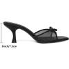 imageMostrin Kitten Heels for Women Round Toe Heels With Bow Vintage Mules Sexy Slip on Stiletto Backless Sandals for Party DailyBlack03