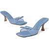 imageMostrin Kitten Heels for Women Round Toe Heels With Bow Vintage Mules Sexy Slip on Stiletto Backless Sandals for Party DailyBlue03