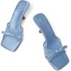 imageMostrin Kitten Heels for Women Round Toe Heels With Bow Vintage Mules Sexy Slip on Stiletto Backless Sandals for Party DailyBlue03
