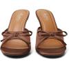 imageMostrin Kitten Heels for Women Round Toe Heels With Bow Vintage Mules Sexy Slip on Stiletto Backless Sandals for Party DailyBrown Mesh