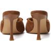 imageMostrin Kitten Heels for Women Round Toe Heels With Bow Vintage Mules Sexy Slip on Stiletto Backless Sandals for Party DailyBrown Suede