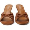 imageMostrin Kitten Heels for Women Round Toe Heels With Bow Vintage Mules Sexy Slip on Stiletto Backless Sandals for Party DailyBrown Suede