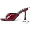 imageMostrin Kitten Heels for Women Round Toe Heels With Bow Vintage Mules Sexy Slip on Stiletto Backless Sandals for Party DailyBurgundy