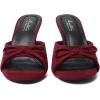 imageMostrin Kitten Heels for Women Round Toe Heels With Bow Vintage Mules Sexy Slip on Stiletto Backless Sandals for Party DailyBurgundy Suede