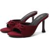 imageMostrin Kitten Heels for Women Round Toe Heels With Bow Vintage Mules Sexy Slip on Stiletto Backless Sandals for Party DailyBurgundy Suede
