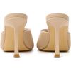 imageMostrin Kitten Heels for Women Round Toe Heels With Bow Vintage Mules Sexy Slip on Stiletto Backless Sandals for Party DailyNude Pu