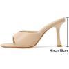imageMostrin Kitten Heels for Women Round Toe Heels With Bow Vintage Mules Sexy Slip on Stiletto Backless Sandals for Party DailyNude Pu