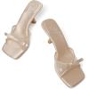 imageMostrin Kitten Heels for Women Round Toe Heels With Bow Vintage Mules Sexy Slip on Stiletto Backless Sandals for Party DailyNude03