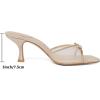 imageMostrin Kitten Heels for Women Round Toe Heels With Bow Vintage Mules Sexy Slip on Stiletto Backless Sandals for Party DailyNude03