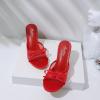 imageMostrin Kitten Heels for Women Round Toe Heels With Bow Vintage Mules Sexy Slip on Stiletto Backless Sandals for Party DailyRed Mesh