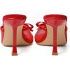 imageMostrin Kitten Heels for Women Round Toe Heels With Bow Vintage Mules Sexy Slip on Stiletto Backless Sandals for Party DailyRed Mesh