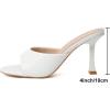 imageMostrin Kitten Heels for Women Round Toe Heels With Bow Vintage Mules Sexy Slip on Stiletto Backless Sandals for Party DailyWhite Pu