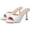 imageMostrin Kitten Heels for Women Round Toe Heels With Bow Vintage Mules Sexy Slip on Stiletto Backless Sandals for Party DailyWhite Pu