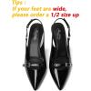 imageMostrin Kitten Heels for Women Slingback Low Heels Pointed Closed Toe Pumps with Buckle Womens Pumps ShoesBlack