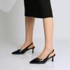 imageMostrin Kitten Heels for Women Slingback Low Heels Pointed Closed Toe Pumps with Buckle Womens Pumps ShoesBlack