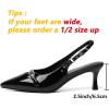 imageMostrin Kitten Heels for Women Slingback Low Heels Pointed Closed Toe Pumps with Buckle Womens Pumps ShoesBlack