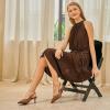 imageMostrin Kitten Heels for Women Slingback Low Heels Pointed Closed Toe Pumps with Buckle Womens Pumps ShoesBrown