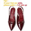 imageMostrin Kitten Heels for Women Slingback Low Heels Pointed Closed Toe Pumps with Buckle Womens Pumps ShoesBurgundy
